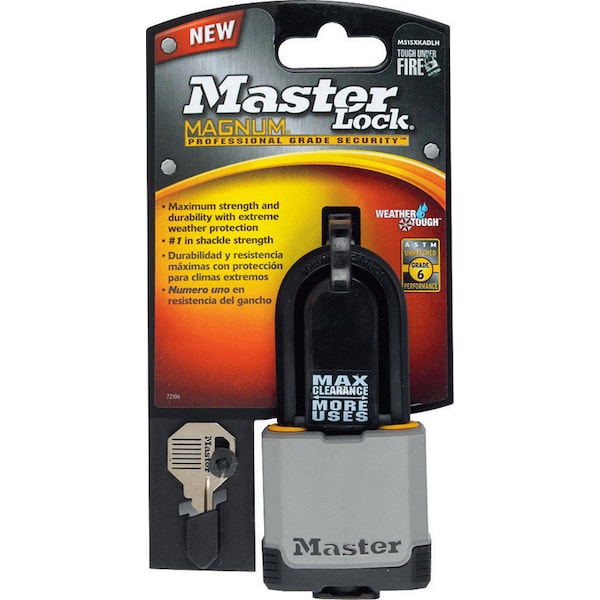 Master Lock Master Lock 7.3 in. H X 3.9 in. W Steel Ball Bearing Locking Weather-Resistant Padlock M515XKADLHCCSEN - main